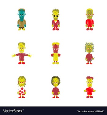 Assembly flat shading style icon halloween zombie vector image