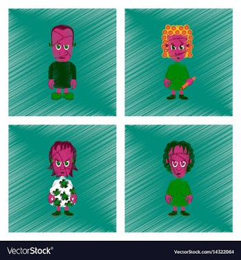 Assembly flat shading style icon halloween zombie vector image