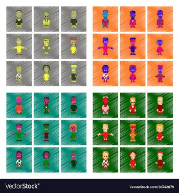 Assembly flat shading style icon halloween zombie vector image