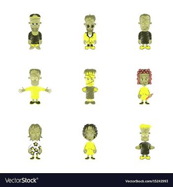 Assembly flat shading style icon halloween zombie vector image
