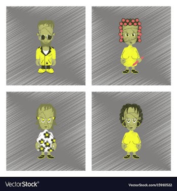 Assembly flat shading style icon halloween zombie vector image