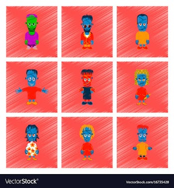 Assembly flat shading style icon halloween zombie vector image