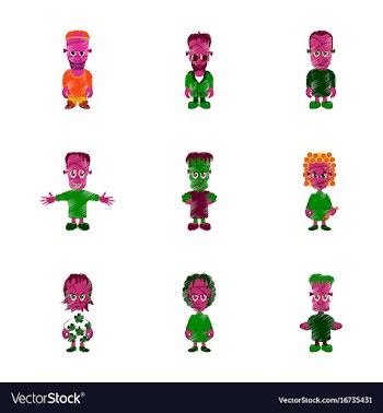 Assembly flat shading style icon halloween zombie vector image
