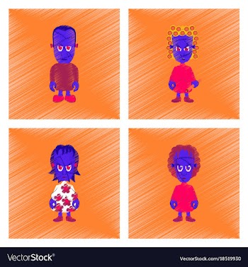 Assembly flat shading style icon halloween zombie vector image