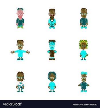 Assembly flat shading style icon halloween zombie vector image