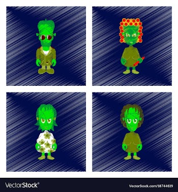 Assembly flat shading style icon halloween zombie vector image