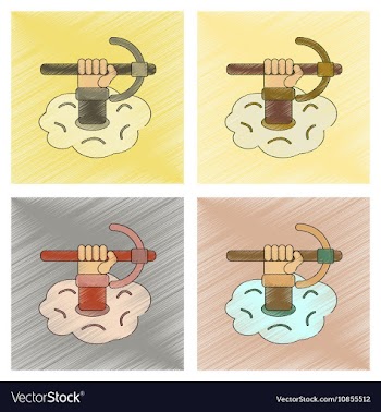 Assembly flat shading style icon hammer in hand vector image