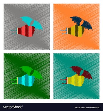 Assembly flat shading style icon hand bat vector image