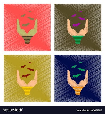 Assembly flat shading style icon hand bat vector image