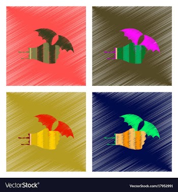 Assembly flat shading style icon hand bat vector image