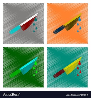 Assembly flat shading style icon knife blood vector image