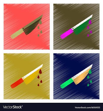Assembly flat shading style icon knife blood vector image