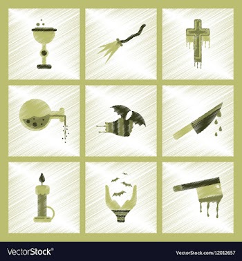 Assembly flat shading style icon knife blood wax vector image
