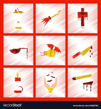 Assembly flat shading style icon knife blood wax vector image