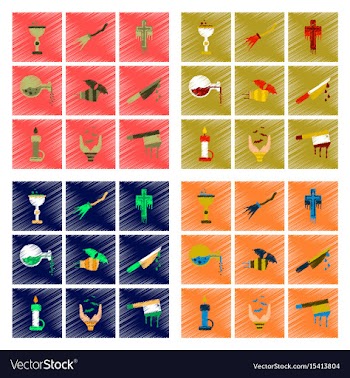 Assembly flat shading style icon knife blood wax vector image