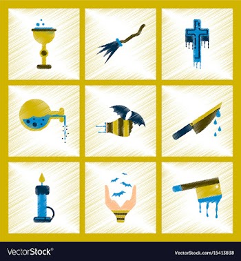 Assembly flat shading style icon knife blood wax vector image