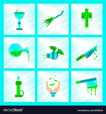 Assembly flat shading style icon knife blood wax vector image