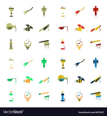 Assembly flat shading style icon knife blood wax vector image