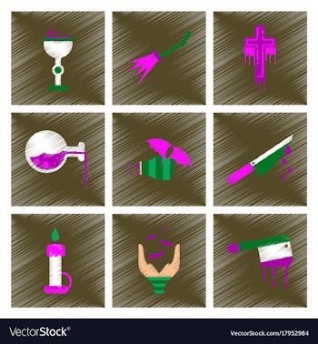 Assembly flat shading style icon knife blood wax vector image