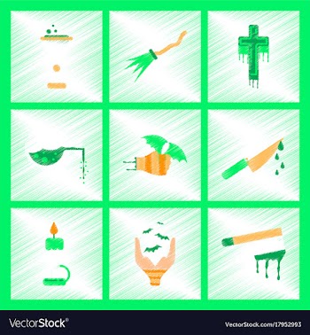 Assembly flat shading style icon knife blood wax vector image