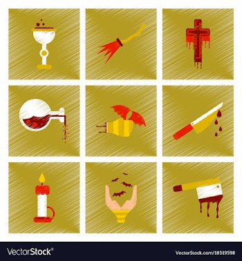 Assembly flat shading style icon knife blood wax vector image
