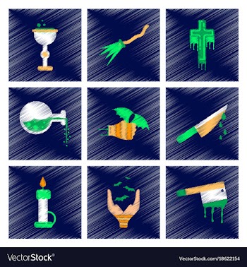 Assembly flat shading style icon knife blood wax vector image