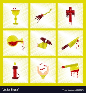 Assembly flat shading style icon knife blood wax vector image