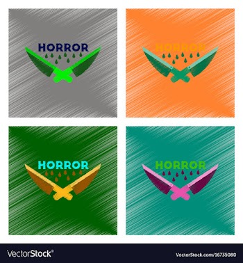 Assembly flat shading style icon knives horror vector image