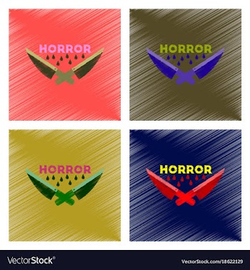 Assembly flat shading style icon knives horror vector image