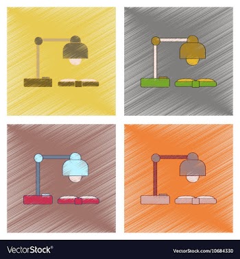 Assembly flat shading style icon lamp open book vector image