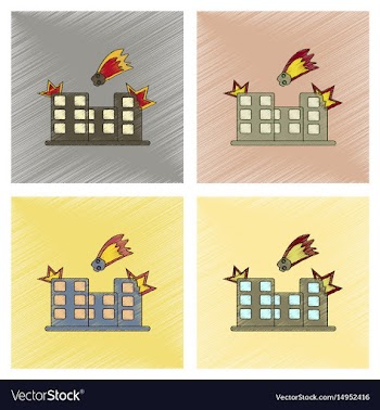 Assembly flat shading style icon meteorite falling vector image