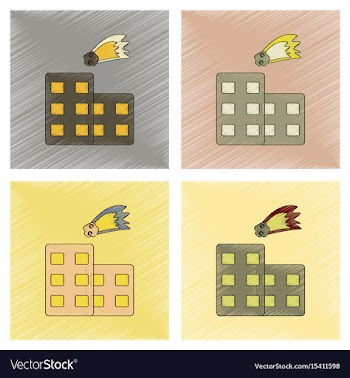 Assembly flat shading style icon meteorite falling vector image
