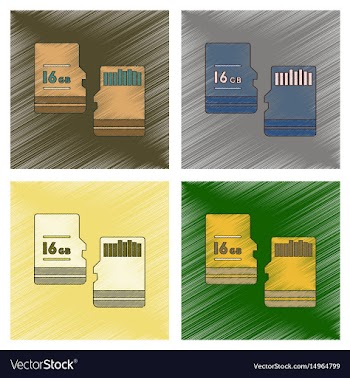 Assembly flat shading style icon micro sd vector image