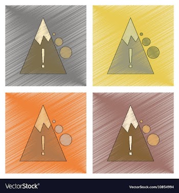 Assembly flat shading style icon Mountain stones vector image