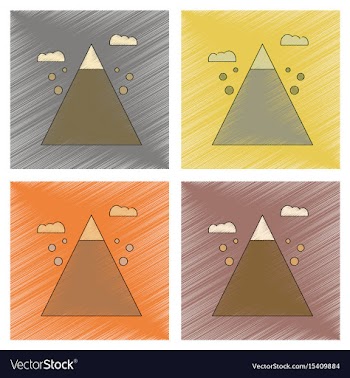 Assembly flat shading style icon mountain stones vector image