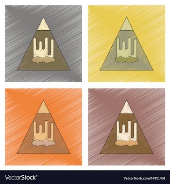 Assembly flat shading style icon mountain vector image