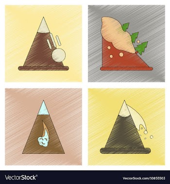 Assembly flat shading style icon mountains snow vector image