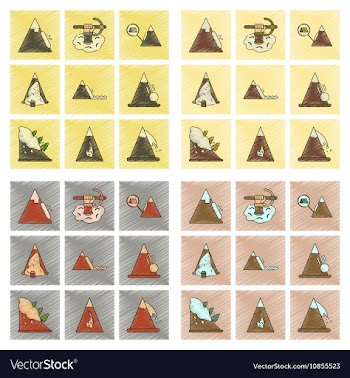 Assembly flat shading style icon mountains snow vector image