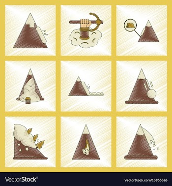 Assembly flat shading style icon mountains snow vector image