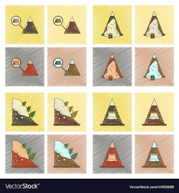 Assembly flat shading style icon mountains snow vector image