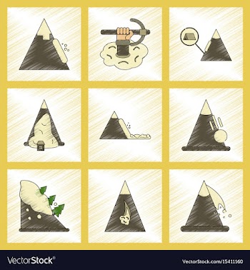 Assembly flat shading style icon mountains snow vector image