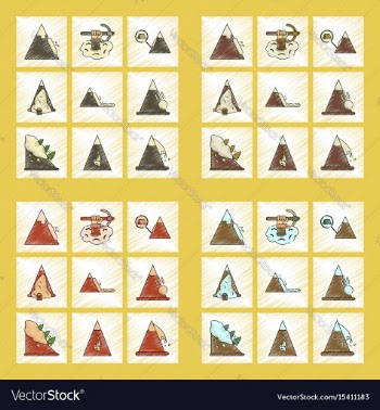 Assembly flat shading style icon mountains snow vector image
