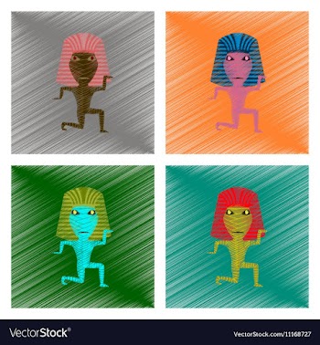 Assembly flat shading style icon mummy halloween vector image