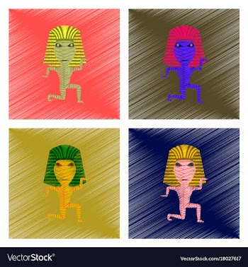 Assembly flat shading style icon mummy halloween vector image