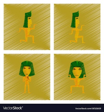 Assembly flat shading style icon mummy halloween vector image