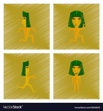 Assembly flat shading style icon mummy halloween vector image