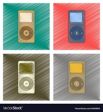 Assembly flat shading style icon music player vector image