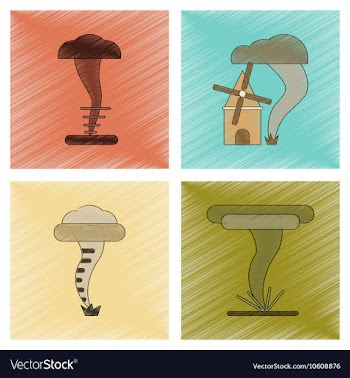 Assembly flat shading style icon natural disaster vector image