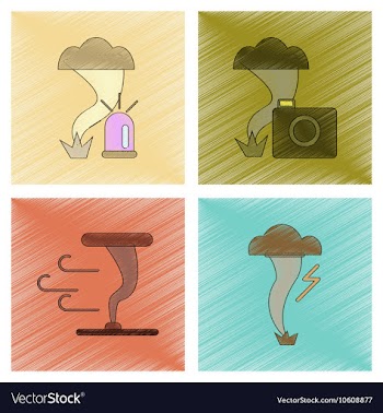 Assembly flat shading style icon natural disaster vector image