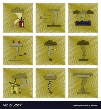 Assembly flat shading style icon natural disaster vector image